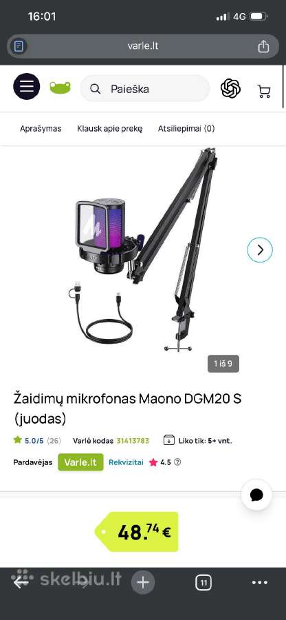 Žaidimo mikrofonas
