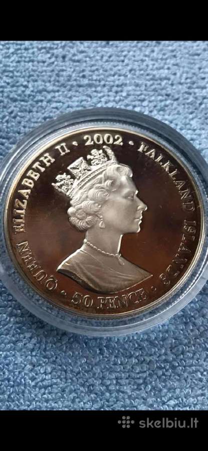 Moneta Falkland islands 2002m. 50 pensu, sidabras - nuotraukos Nr. 2