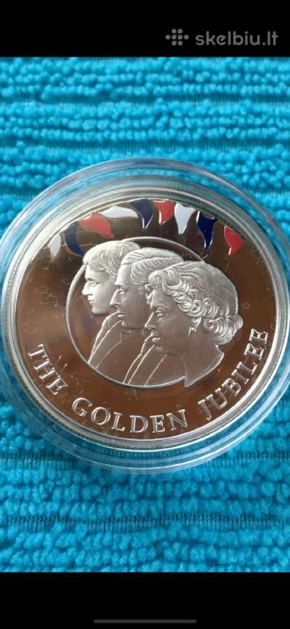 Moneta Falkland islands 2002m. 50 pensu, sidabras