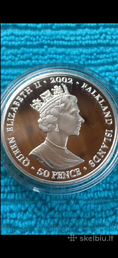 Moneta Falkland islands 2002m. 50 pensu, sidabras - nuotraukos Nr. 2