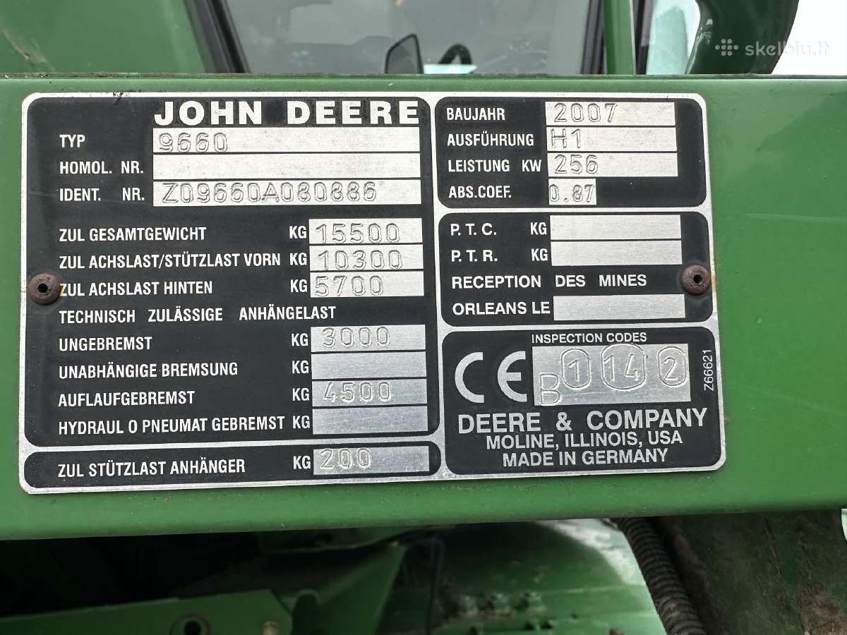 John deere Wts 9660i - nuotraukos Nr. 9