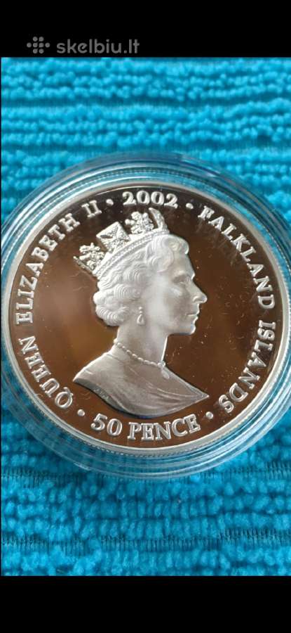 Moneta Falkland islands 2002m. 50 pensu, sidabras - nuotraukos Nr. 2