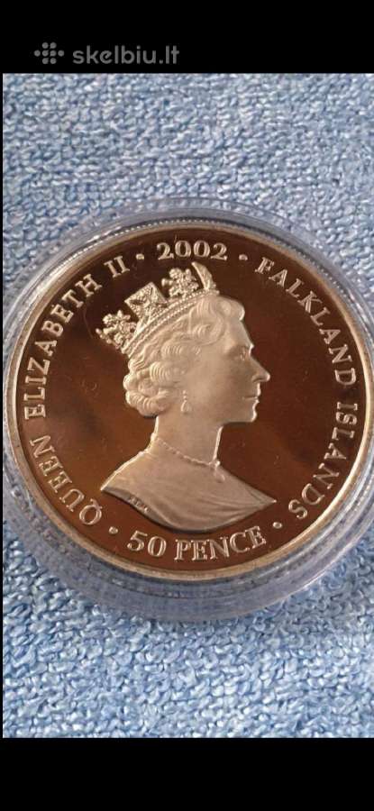 Moneta Falkland islands 2002m. 50 pensu, sidabras - nuotraukos Nr. 2