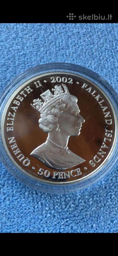 Moneta Falkland islands 2002m. 50 pensu, sidabras - nuotraukos Nr. 2