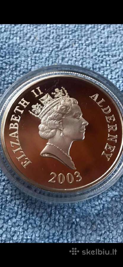 Moneta Alderney 2003m. 5 svarai, sidabras(.925) - nuotraukos Nr. 2