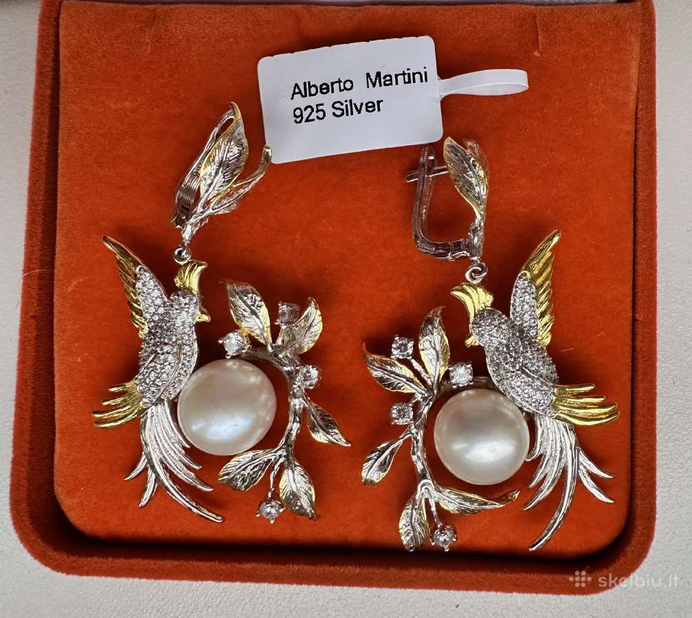 Paauksuoti Alberto Martini sidabriniai auskarai - nuotraukos Nr. 5