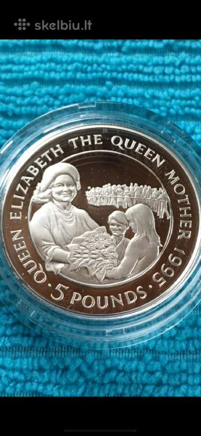 Moneta Alderney 1995m. 5 svarai, sidabras(.925)