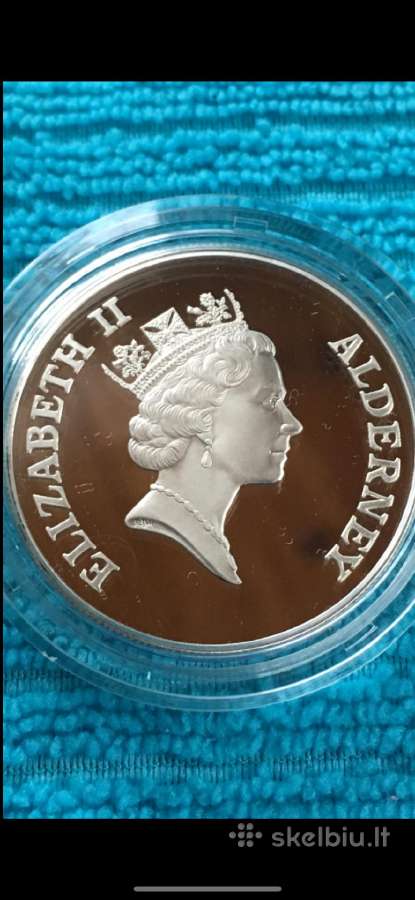 Moneta Alderney 1995m. 5 svarai, sidabras(.925) - nuotraukos Nr. 2