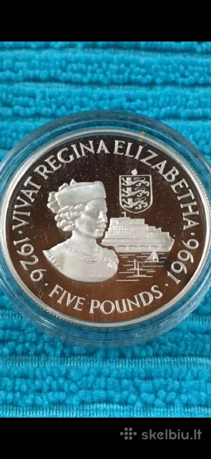 Moneta Guernsey 1996m. 5 svarai, sidabras(.925)