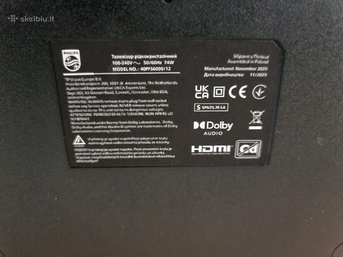 Televizorius Philips 40" smart - nuotraukos Nr. 3