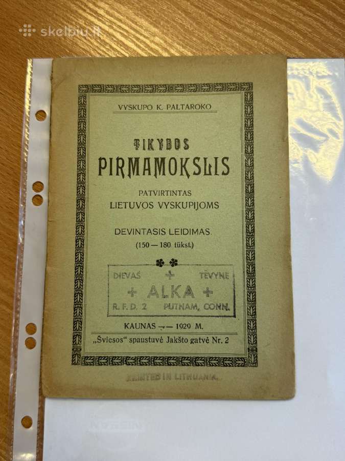 Tikybos pirmamokslis 1929 m.