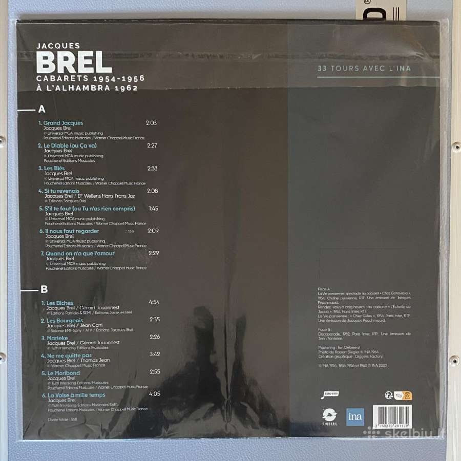 Jacques Brel - Cabarets 1954 - 1956 (Vinyl) - nuotraukos Nr. 2