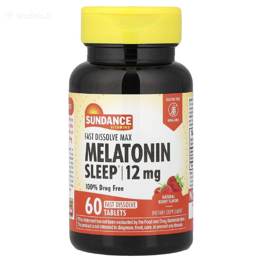 Papildai miegui - Melatoninas 12mg 60 vnt.