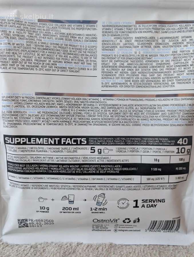 Ostrovit Collagen + Vitamin C 400g - nuotraukos Nr. 2