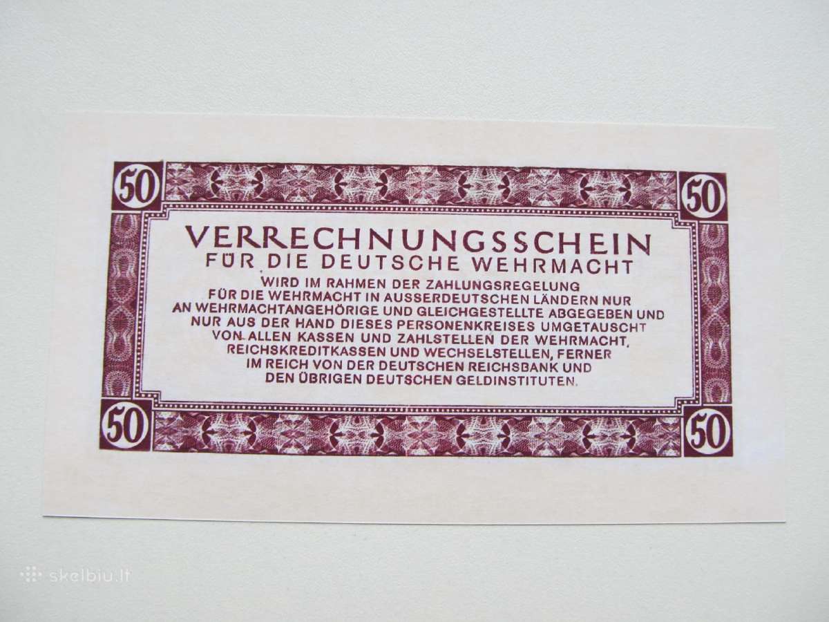 50 reichsmark , Vermacht Vokietija , 1944 - nuotraukos Nr. 2