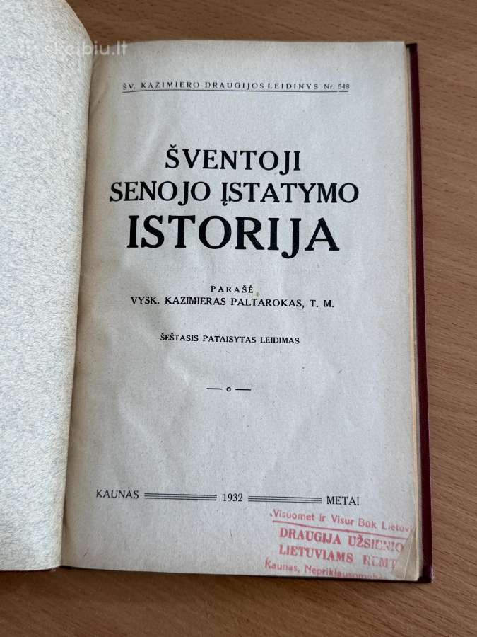 Šventoji senojo įstatymo istorija 1932 - nuotraukos Nr. 3