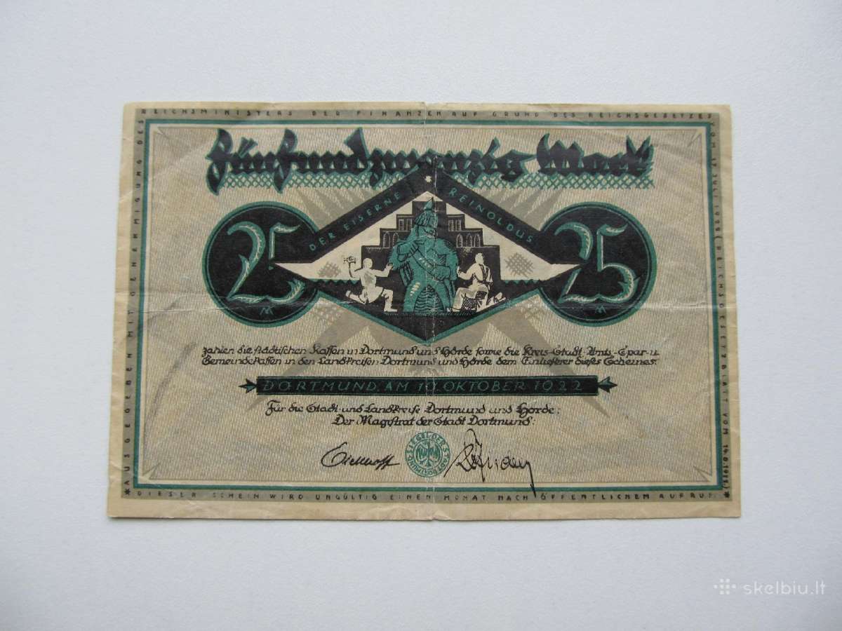 25 markės , Dortmund Vokietija , 1922