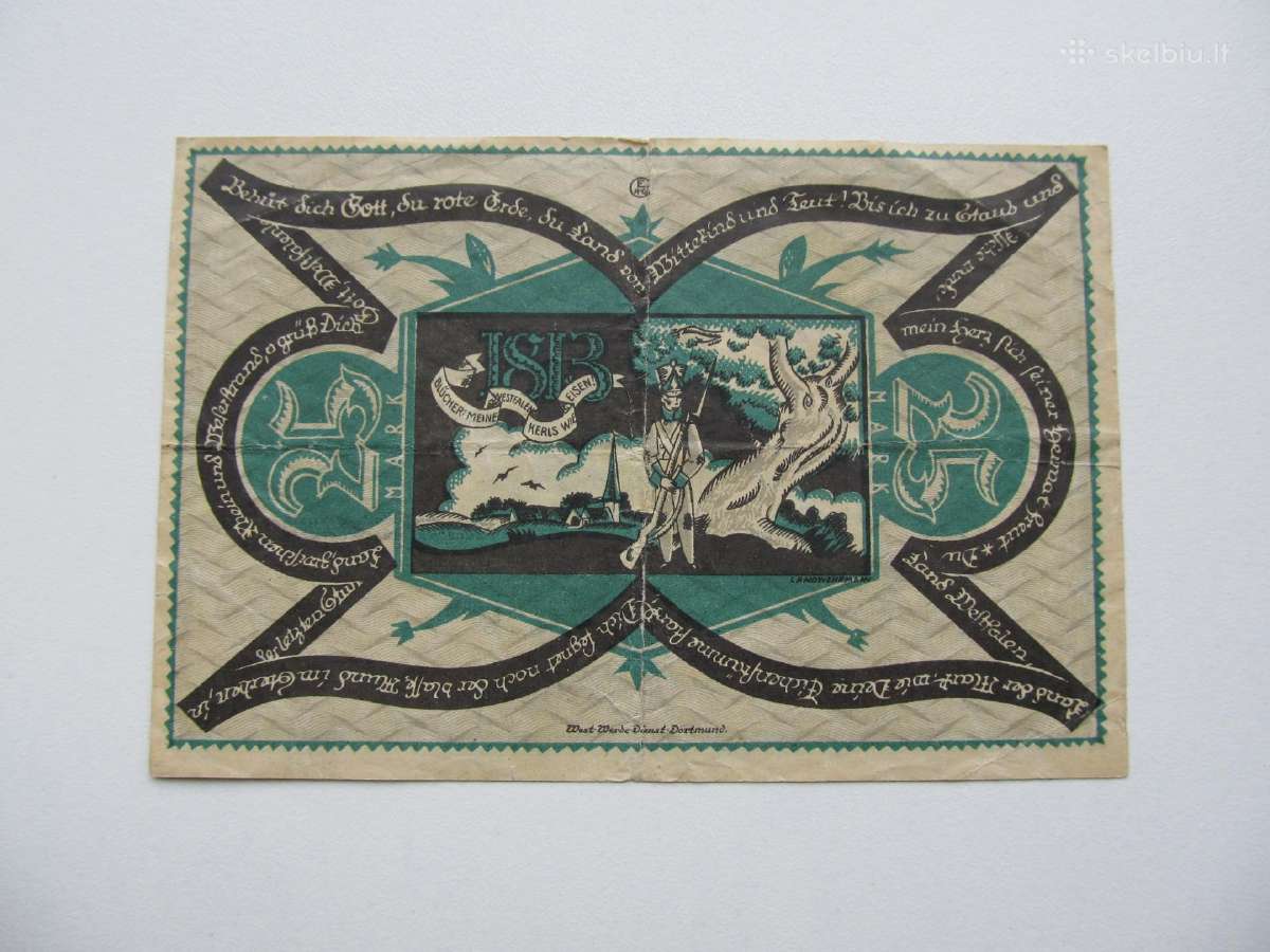 25 markės , Dortmund Vokietija , 1922 - nuotraukos Nr. 2