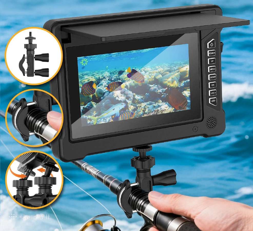 Povandeninė žvejybos kamera 7" 30m HD naktinis mat - nuotraukos Nr. 3