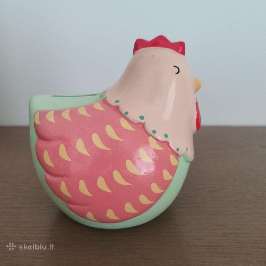 Keramikos taupyklė Vištelė, rausvos spalvos