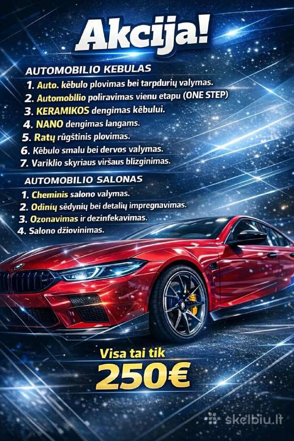 Automobilių cheminis salono valymas Kaune Nuo 40€ - nuotraukos Nr. 3