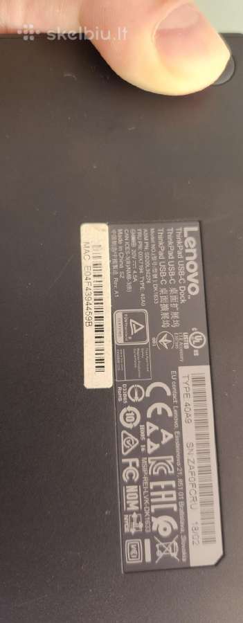 Lenovo thinkpad ( type -40a9) dock - nuotraukos Nr. 4