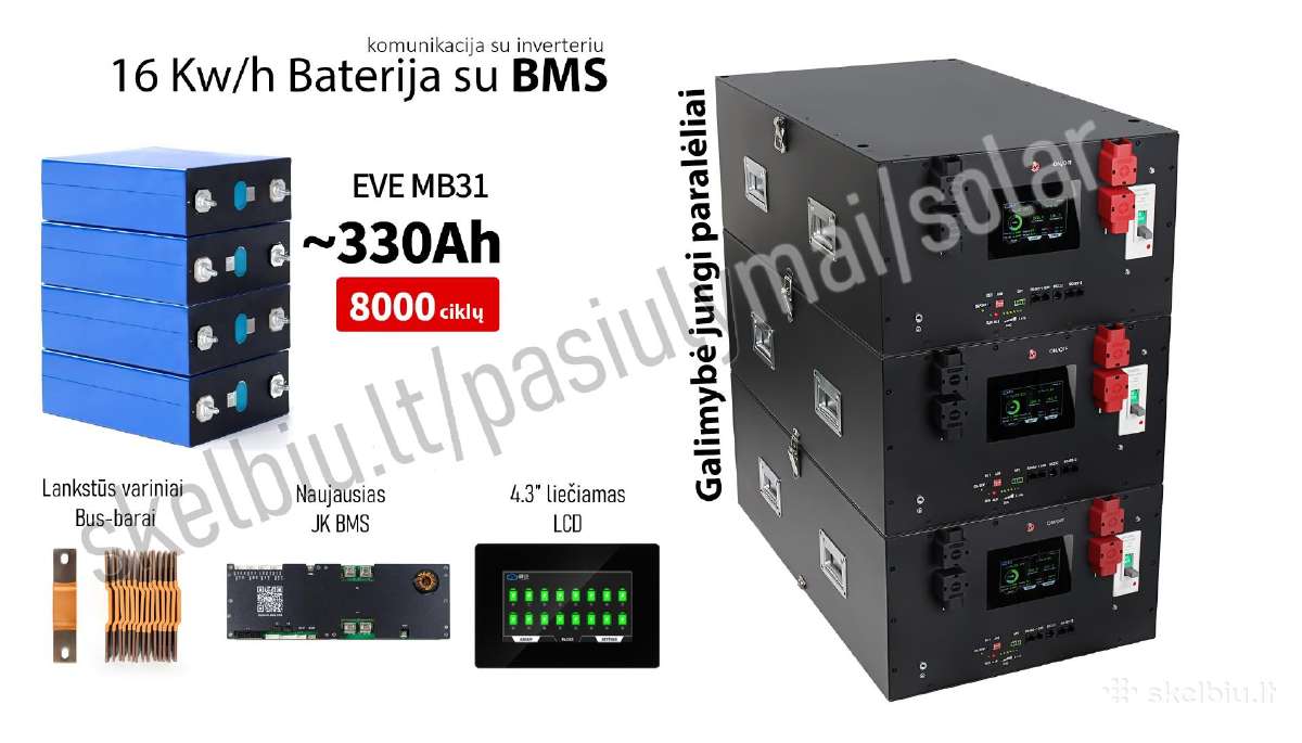 16kw/h 48v Lifepo4 Baterija (top kokybe)