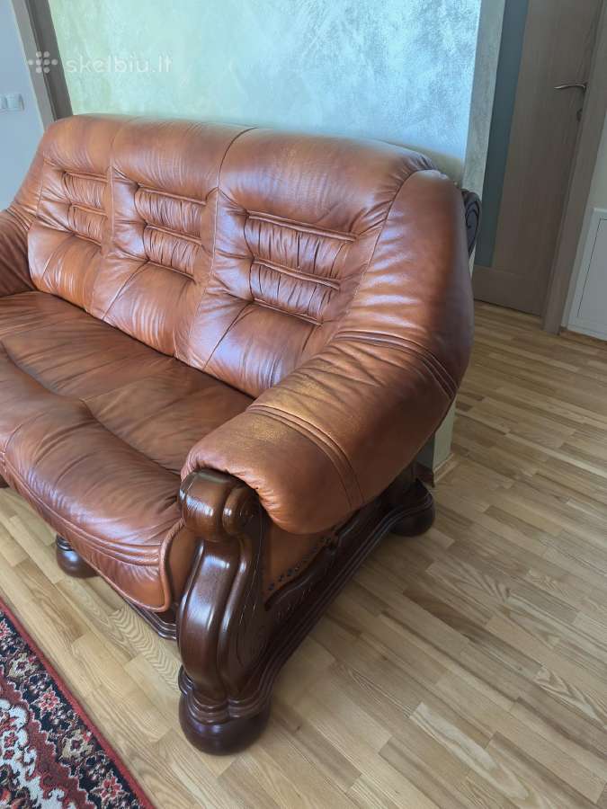 Italų gamybos odinė sofa ir fotelis - nuotraukos Nr. 2