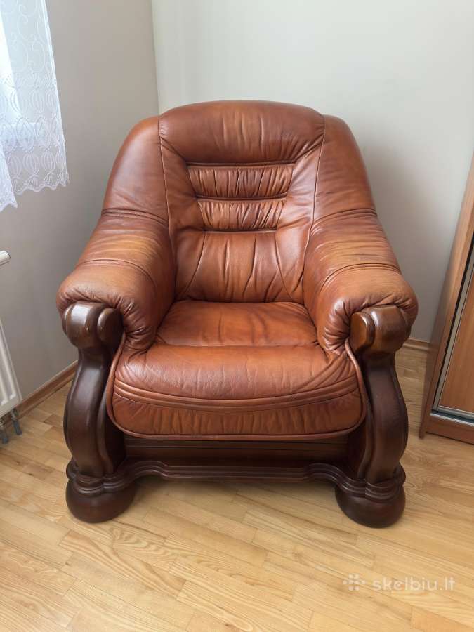 Italų gamybos odinė sofa ir fotelis - nuotraukos Nr. 4