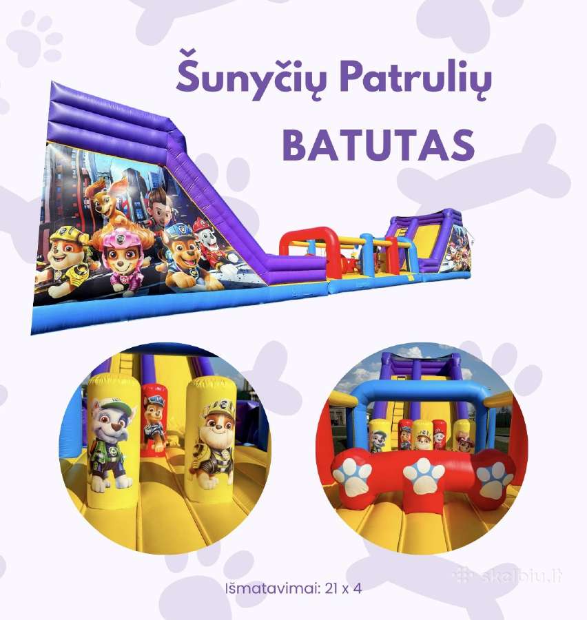 Pripučiamų batutų ,žaidimų aikštelės nuoma - nuotraukos Nr. 3
