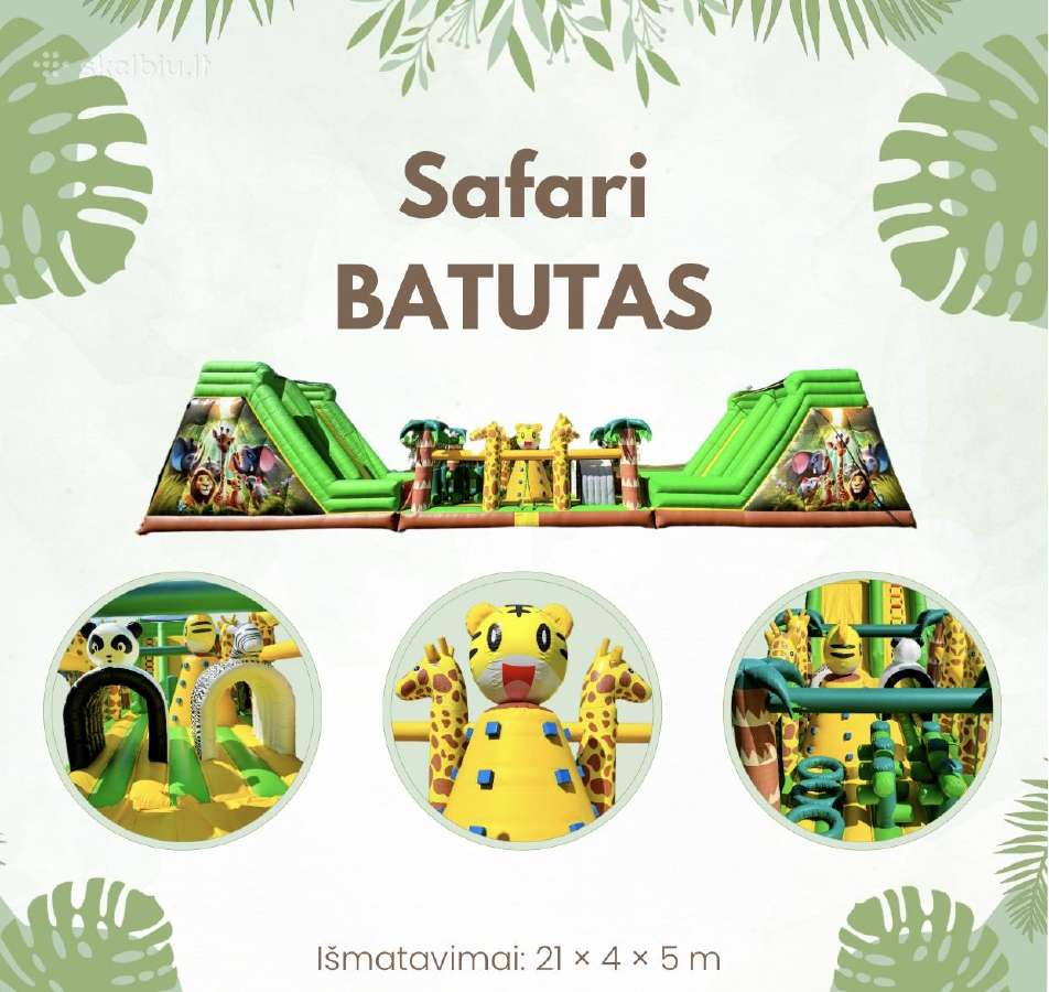 Pripučiamų batutų ,žaidimų aikštelės nuoma
