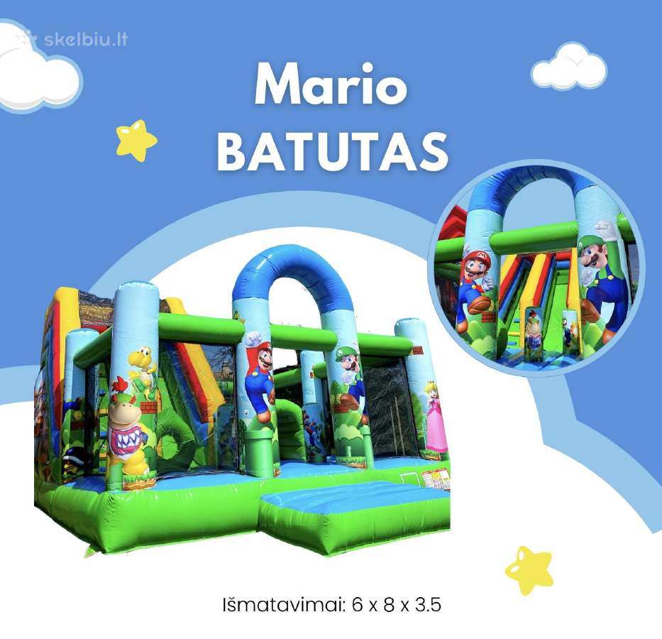 Pripučiamų batutų ,žaidimų aikštelės nuoma - nuotraukos Nr. 2