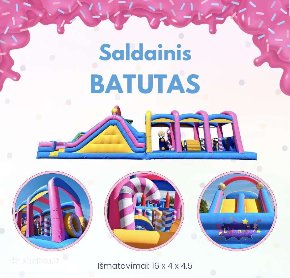 Pripučiamų batutų ,žaidimų aikštelės nuoma - nuotraukos Nr. 5