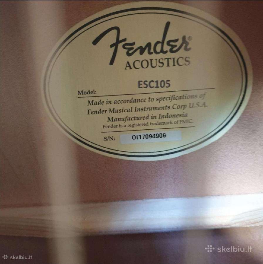 Gitara akustinė Fender esc105 - nuotraukos Nr. 4