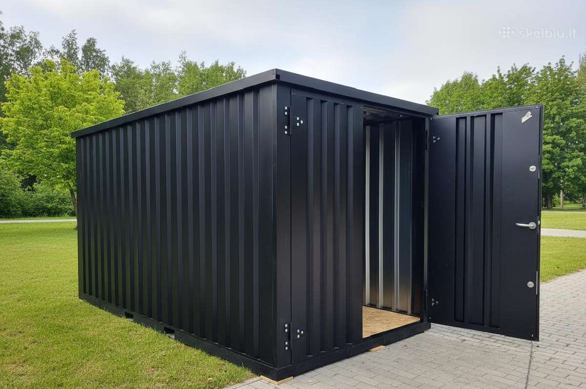 Surenkamas sandėliavimo konteineris 4x2 Ral 9005 - nuotraukos Nr. 2