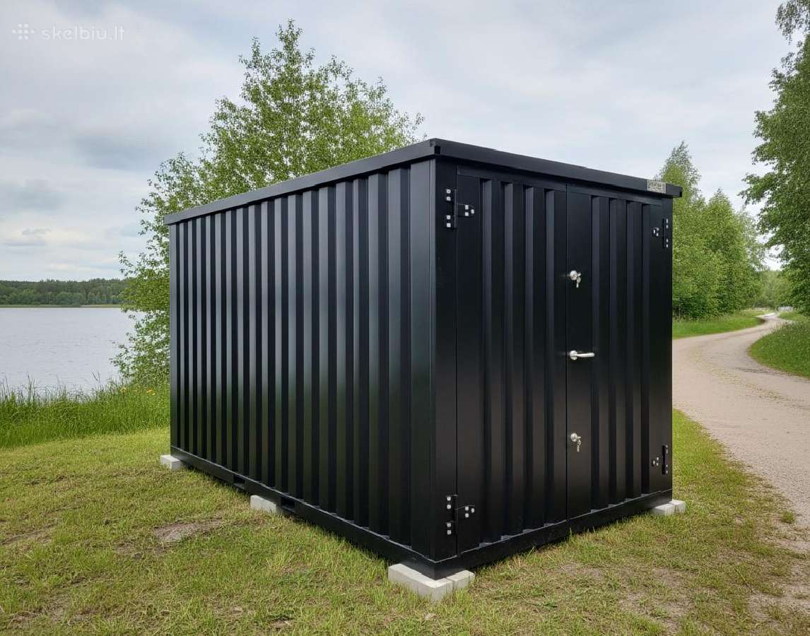 Surenkamas sandėliavimo konteineris 4x2 Ral 9005