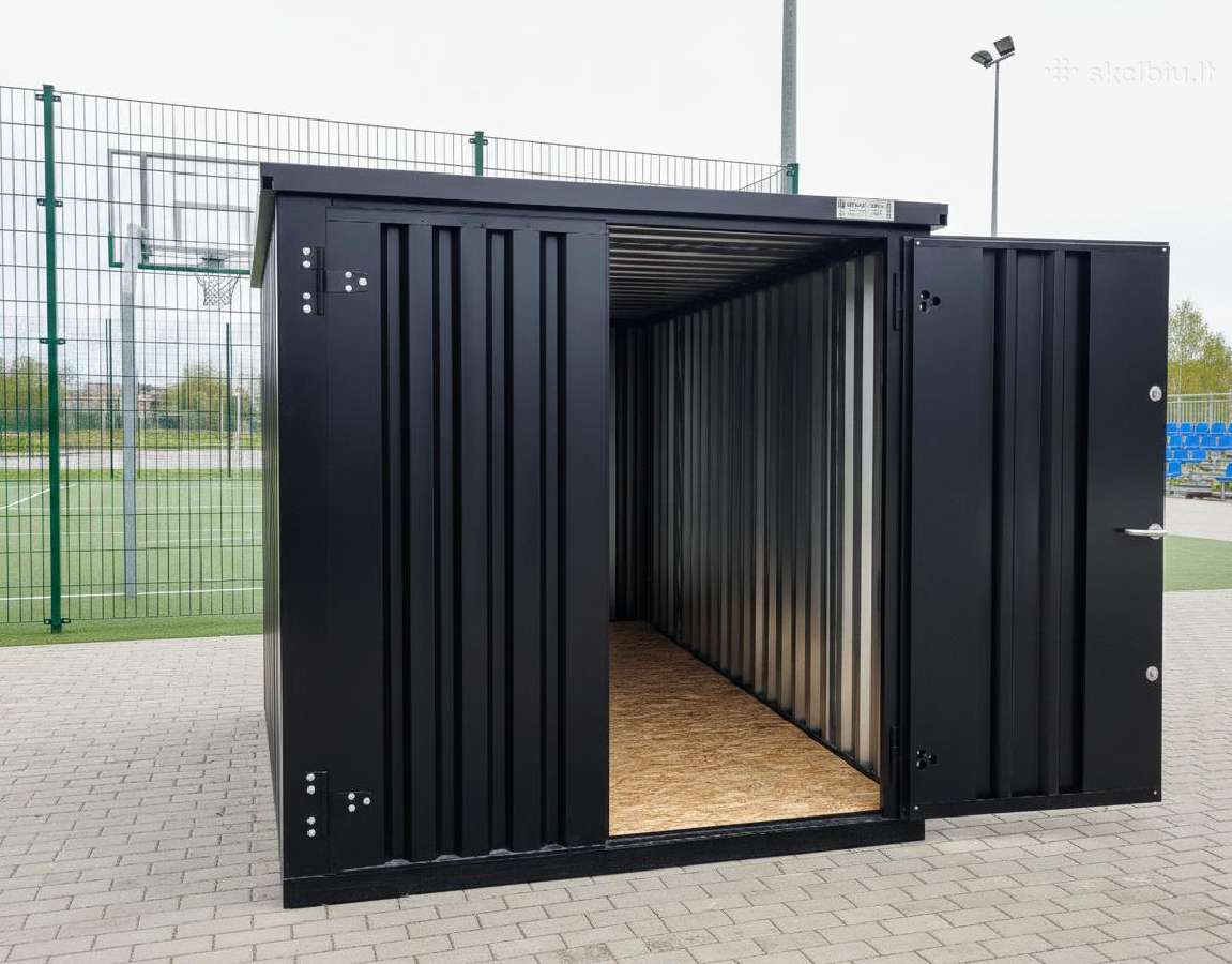 Surenkamas sandėliavimo konteineris 4x2 Ral 9005 - nuotraukos Nr. 3