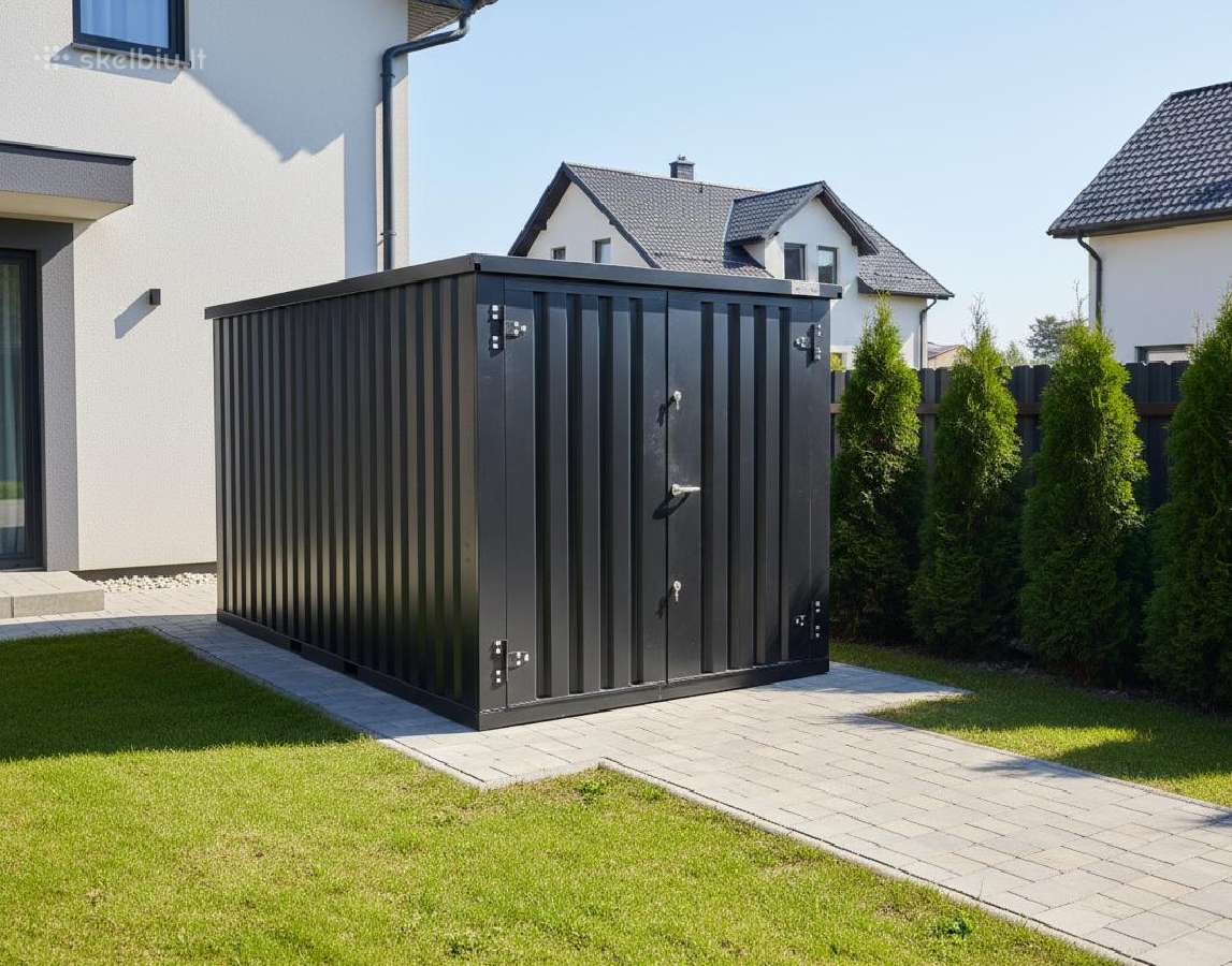 Surenkamas sandėliavimo konteineris 4x2 Ral 9005 - nuotraukos Nr. 4