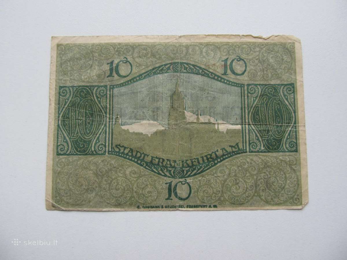 10 markiu , Frankfurt Vokietija , 1918 - nuotraukos Nr. 2