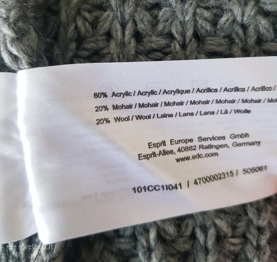 Megztinis pilkas su vilna ir mochera moteriškas - nuotraukos Nr. 5