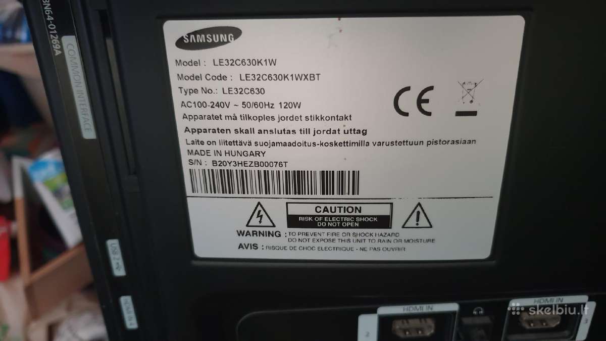 Samsung Le32c630k1w - nuotraukos Nr. 2