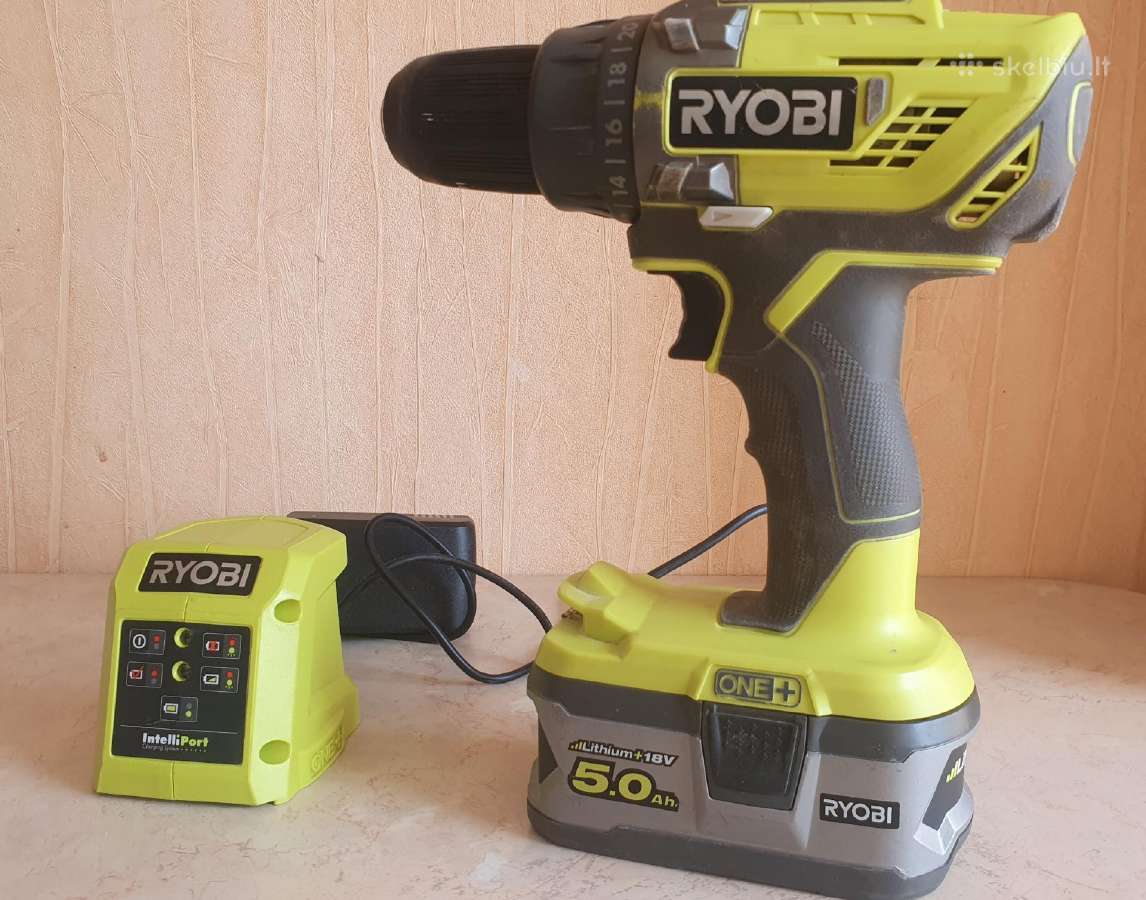 Suktuvas Ryobi R18dd3,akumas 5.0 Ah ir ikroviklis