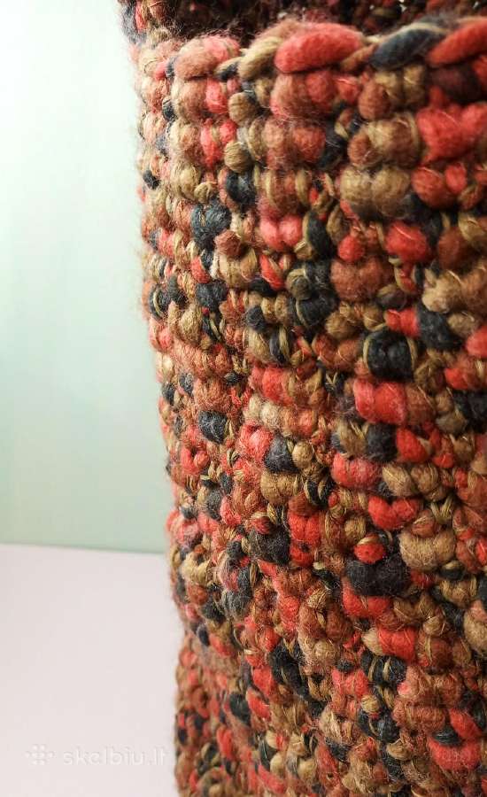 Rankų darbo didelis nertas krepšys, 30cm skersmuo - nuotraukos Nr. 6