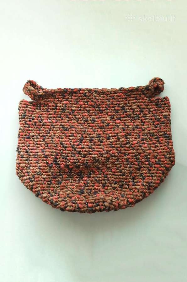 Rankų darbo didelis nertas krepšys, 30cm skersmuo - nuotraukos Nr. 7
