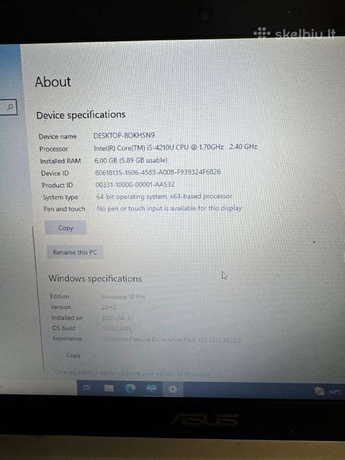 Asus 1tb Intel Core i5 Nvidia Geforce - nuotraukos Nr. 2