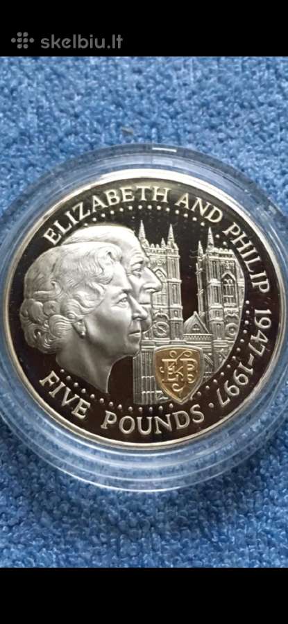 Moneta Guernsey 1997m. 5 svarai, sidabras(.925)
