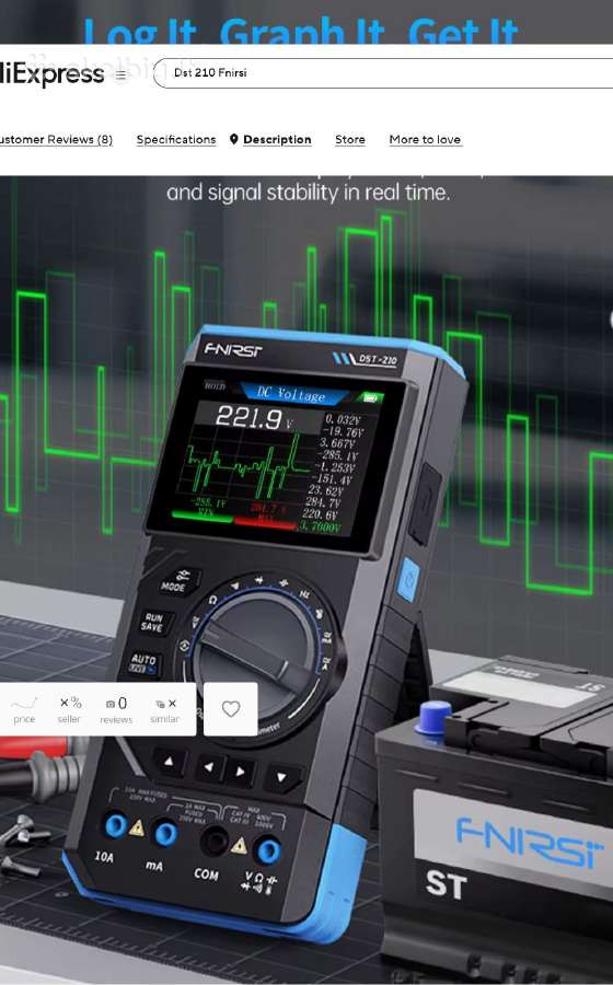 Osciloskopai Zt703s 3in1, Winapex 810b ir Fnirsi - nuotraukos Nr. 33