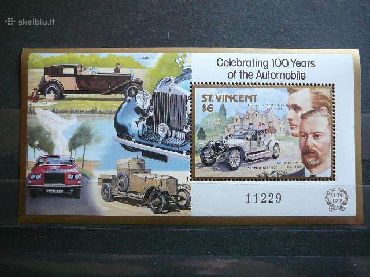 Automobiliai Rolls Royce St. Vincent 1987 Mnh stv9
