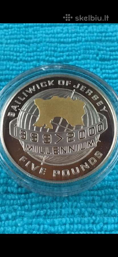 Moneta Jersey 2000m. 5 svarai, sidabras(.925)
