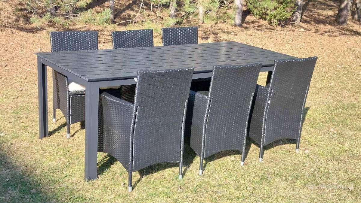 Lauko stalas, lauko kėdės, lauko baldų komplektas.